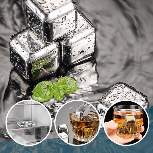 🧊Buy 2 Get 2 Free!🎁Stainless Steel Ice Cubes – Food Grade 304 Steel, Fast Cooling, Reusable, Gift Box Included. Great for Home Bar or Party Gift! 🍸🎉💪