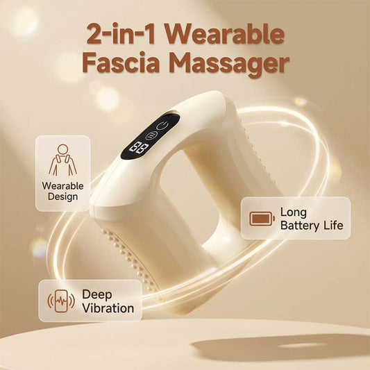 ☀️Summer Hot Sale🎁Portable 2-in-1 Fascia Ring Massager|Smart LED Touch 99 Vibration Levels, Portable Deep Tissue Muscle Relief for Waist, Abdomen, Arms & Legs