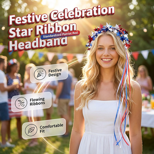 ⏰️LIMITED BUY 2 GET 1 FREE!!!🎊Independence Day Star Headband with Ribbons,for 4th of July Parades & Parties🎉
